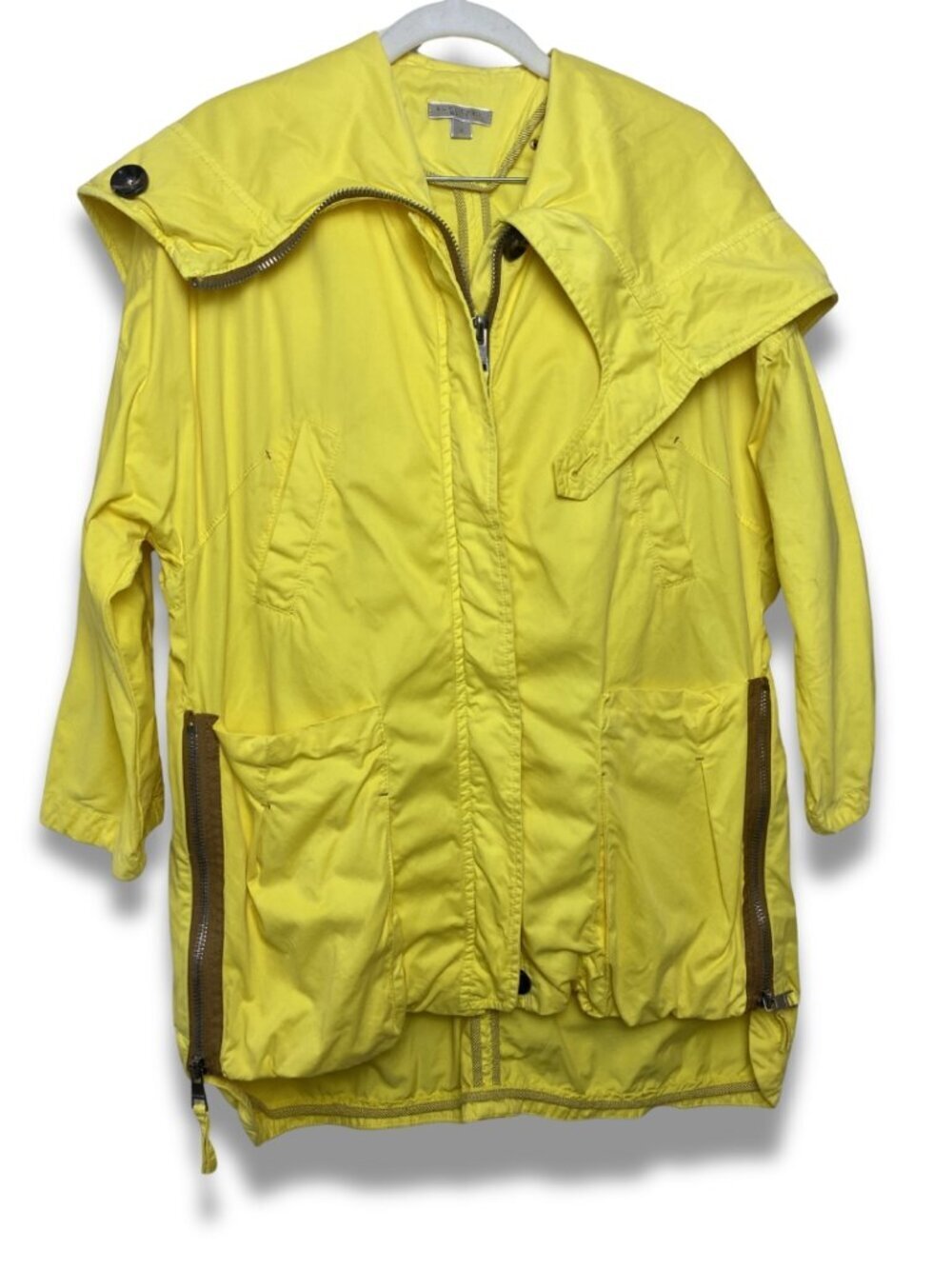 Burberry Brit Yellow Hooded Rain Jacket Size S